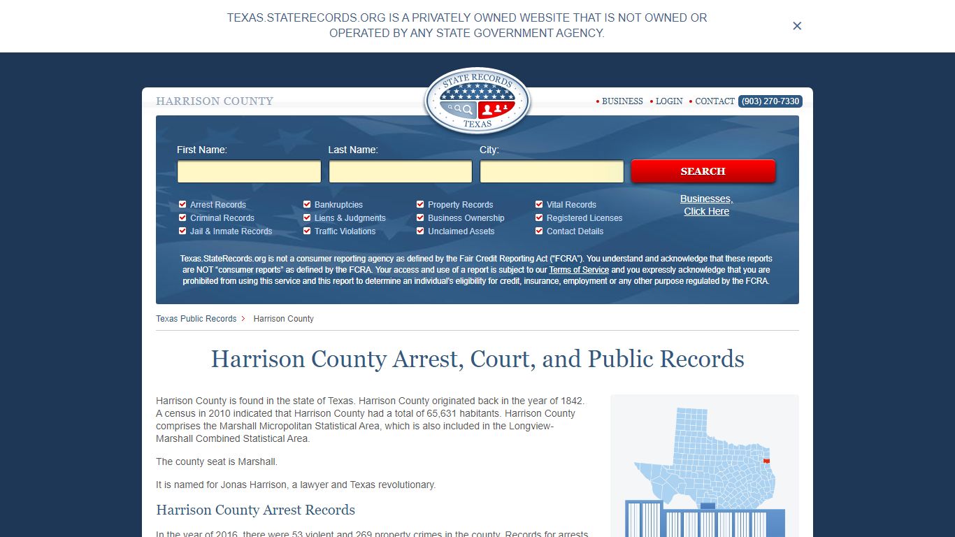 Harrison County Arrest, Court, and Public Records